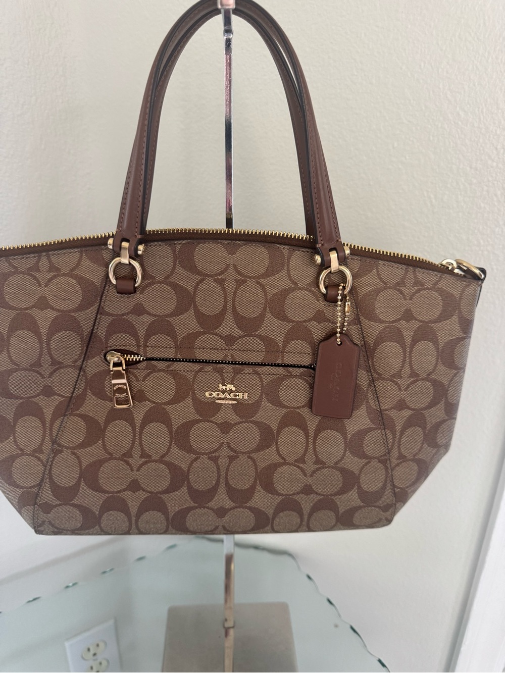 COACH Signature Prairie Coated Canvas Satchel NWOT